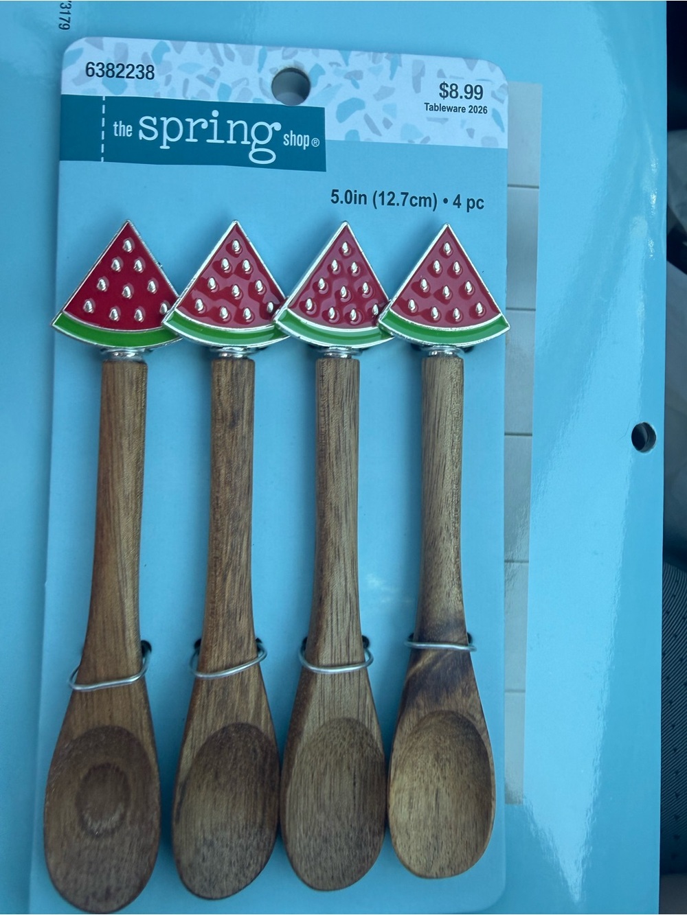 The Spring Shop Watermelon Wooden Spoon Set - Red/Green (4 pc)